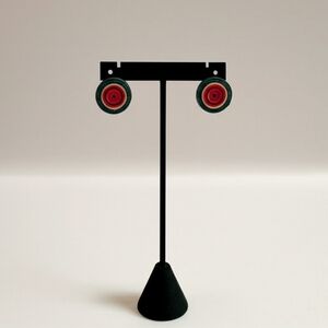Watermelon Quilled Stud Earrings